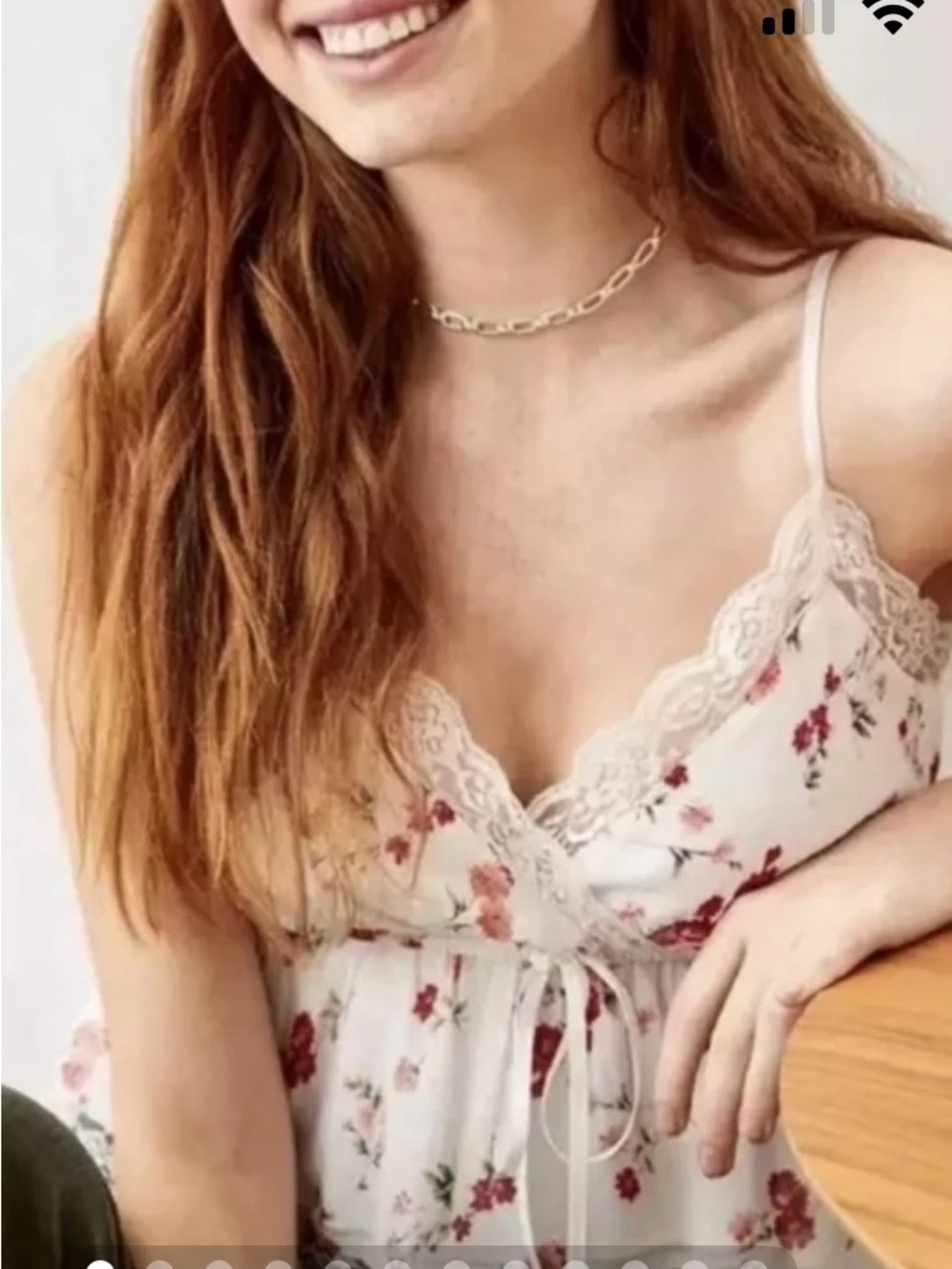 American Eagle Floral Lace Babydoll Cami